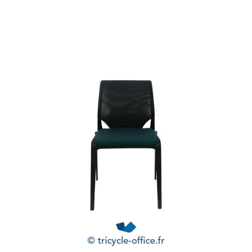 Tricycle Office Mobilier Bureau Occasion Chaise Visiteur Empilable MediaSlim Vitra Verte Noire (2)