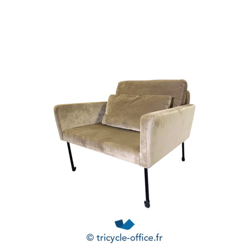 Tricycle Office Mobilier Bureau Occasion Chauffeuse Velours Taupe (2)