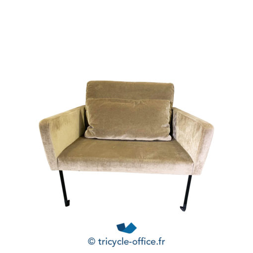 Tricycle Office Mobilier Bureau Occasion Chauffeuse Velours Taupe (3)