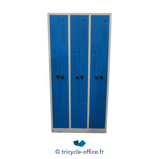 Tricycle Office Mobilier Bureau Occasion Vestiaire 6 Portes Metallique Bleu (4)