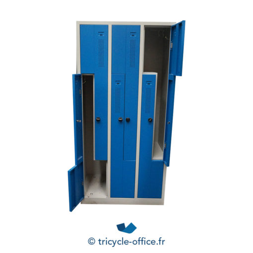 Tricycle Office Mobilier Bureau Occasion Vestiaire 6 Portes Metallique Bleu (5)