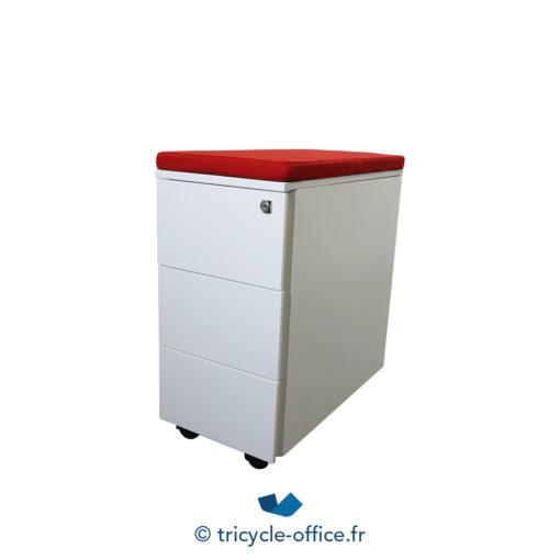 Tricycle Office Mobilier Bureau Occasion Caissons 3 Tiroirs Top Colore Rouge Occasion (3)