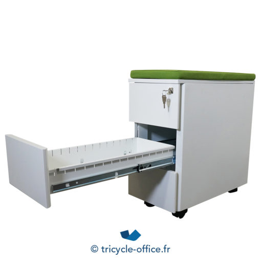 Tricycle Office Mobilier Bureau Occasion Caissons 3 Tiroirs Top Colore Vert Occasion (3)