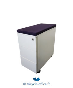 Tricycle Office Mobilier Bureau Occasion Caissons 3 Tiroirs Top Colore Violet Occasion (1)