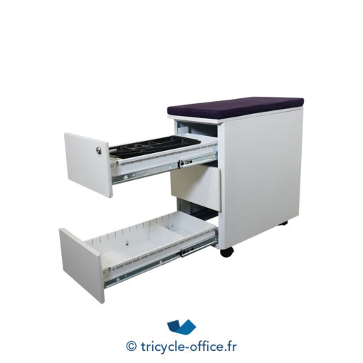 Tricycle Office Mobilier Bureau Occasion Caissons 3 Tiroirs Top Colore Violet Occasion (4)