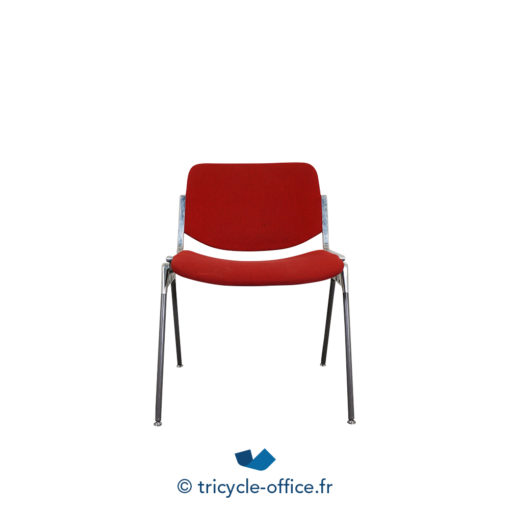 Tricycle Office Mobilier Bureau Occasion Chaise Visiteur Empilable Rouge (1)
