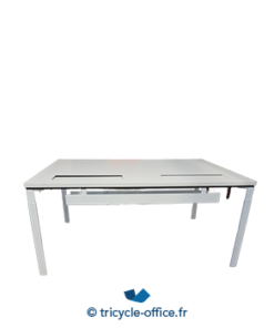 Tricycle Office Mobilier Bureau Occasion Grand Bureau Droit Blanc 160 Cm