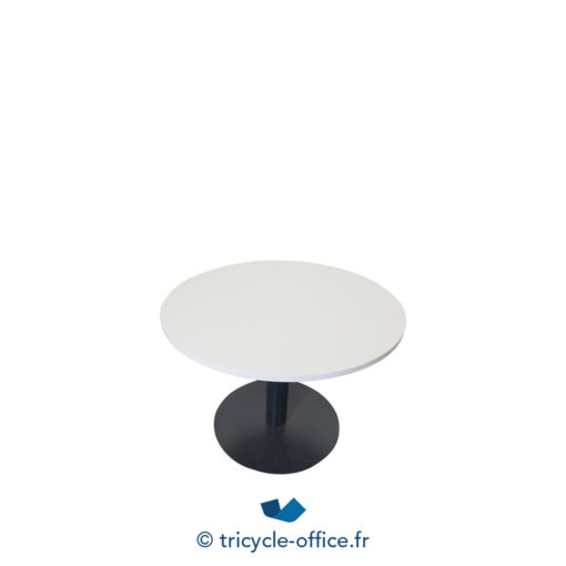 Tricycle Office Mobilier Bureau Table Ronde 100 Cm Anthracite Blanc (1)