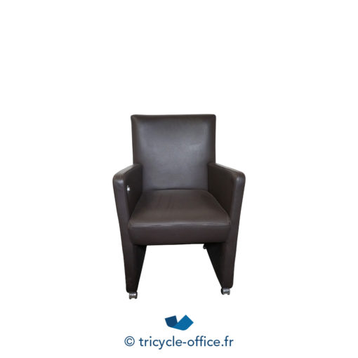 Tricycle Office Mobilier Bureau Occasion Chauffeuse Marron Simili Cuir (2)
