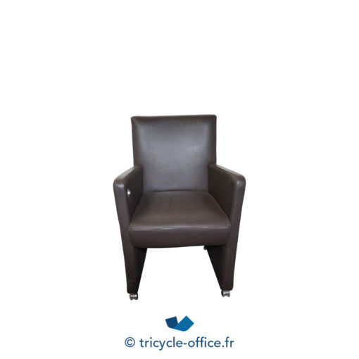 Tricycle Office Mobilier Bureau Occasion Chauffeuse Marron Simili Cuir (4)