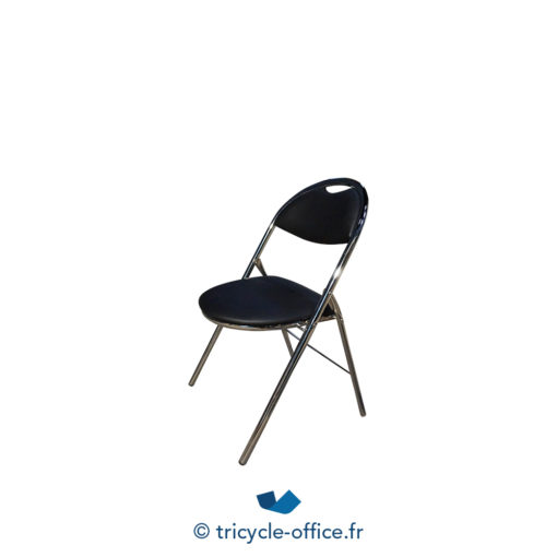 Tricycle Office Mobilier Bureau Occasion Chaise Pliante Simili Cuir Noir (2)