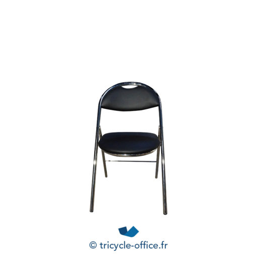 Tricycle Office Mobilier Bureau Occasion Chaise Pliante Simili Cuir Noir (3)