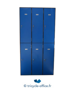 Tricycle Office Mobilier Bureau Occasion Vestiaires 6 Cases Bleu (1)