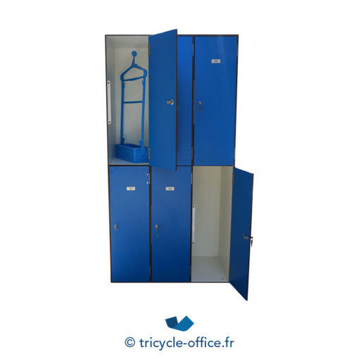 Tricycle Office Mobilier Bureau Occasion Vestiaires 6 Cases Bleu (2)