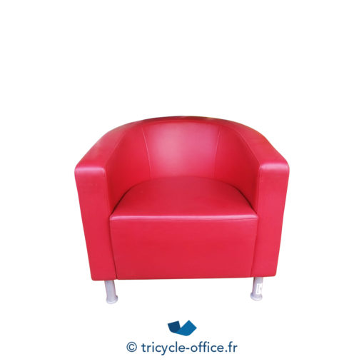 Tricycle Office Mobilier Bureau Occasion Chauffeuse Club Cuir Rouge (1)