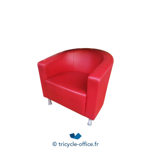 Tricycle Office Mobilier Bureau Occasion Chauffeuse Club Cuir Rouge (2)