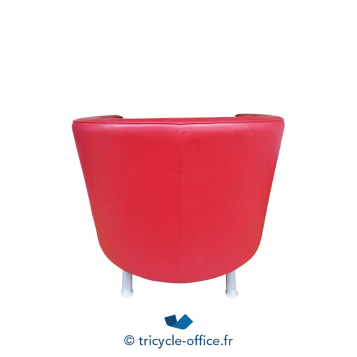 Tricycle Office Mobilier Bureau Occasion Chauffeuse Club Cuir Rouge (3)