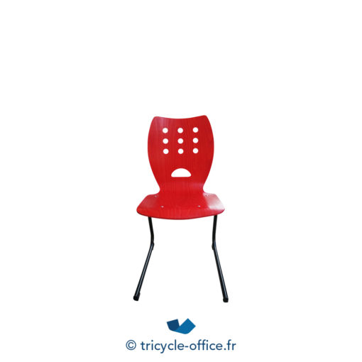 Tricycle Office Mobilier Bureau Occasion Chaise Visiteur Rouge En Bois (1)