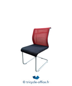 Tricycle-Office-mobilier-bureau-occasion-Chaise-visiteur-STEELCLASE-Think-rouge-et-noire (