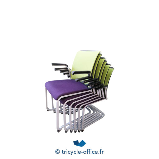 Tricycle Office Mobilier Bureau Chaise Visiteur STEELCASE Verte Et Violette (1)