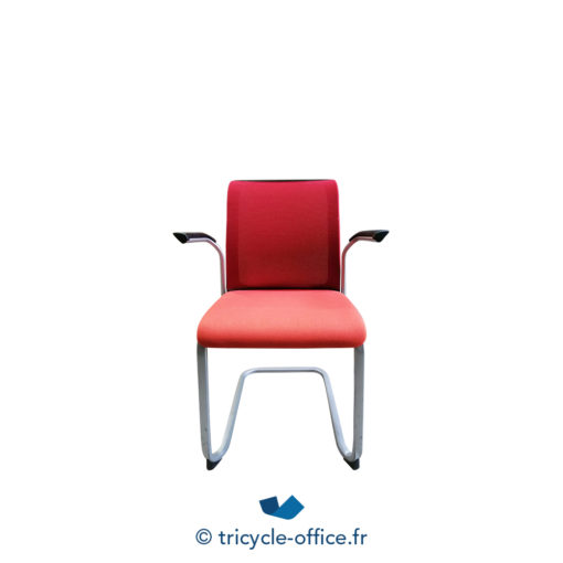 Tricycle Office Mobilier Bureau Occasion Chaise Visiteur STEELCASE Rouge (1)