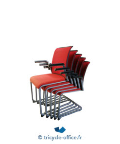 Tricycle Office Mobilier Bureau Occasion Chaise Visiteur STEELCASE Rouge (2)