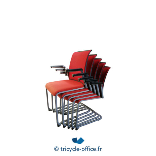 Tricycle Office Mobilier Bureau Occasion Chaise Visiteur STEELCASE Rouge (2)