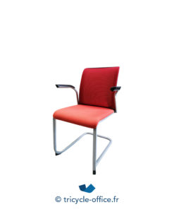Tricycle Office Mobilier Bureau Occasion Chaise Visiteur STEELCASE Rouge (3)