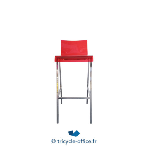 Tricycle Office Mobilier Bureau Occasion Tabouret Haut Rouge Transparent (1)