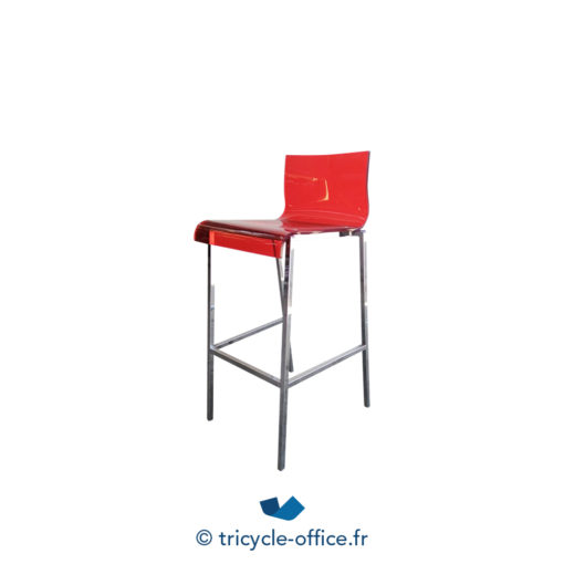 Tricycle Office Mobilier Bureau Occasion Tabouret Haut Rouge Transparent (3)
