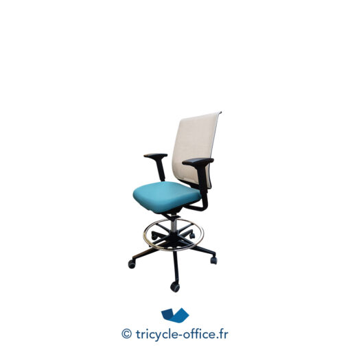 Tricycle Office Mobilier Bureau Occasion Fauteuil Bureau Haut STEELCASE Assise Bleu (2