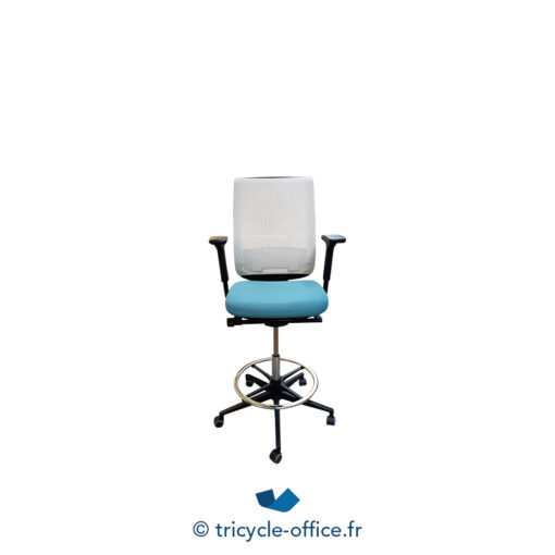 Tricycle Office Mobilier Bureau Occasion Fauteuil Bureau Haut STEELCASE Assise Bleu (2 (5)