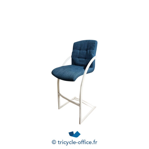 Tricycle Office Mobilier Bureau Occasion Tabouret Haut Bleu Piètement Luge (2)