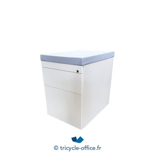 Tricycle-Office-mobilier-bureau-occasion-Caisson-HAWORTH-blanc-2-tiroirs-pouf-bleu (3)