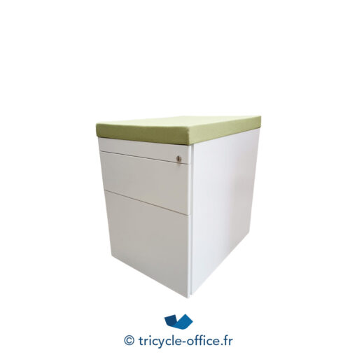 Tricycle-Office-mobilier-bureau-occasion-Caisson-HAWORTH-blanc-2-tiroirs-pouf-vert (2)