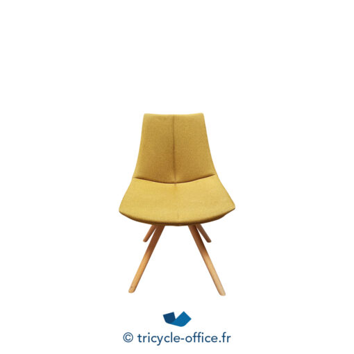 Tricycle-Office-mobilier-bureau-occasion-Chaise-visiteur-jaune-piètement-bois (1)