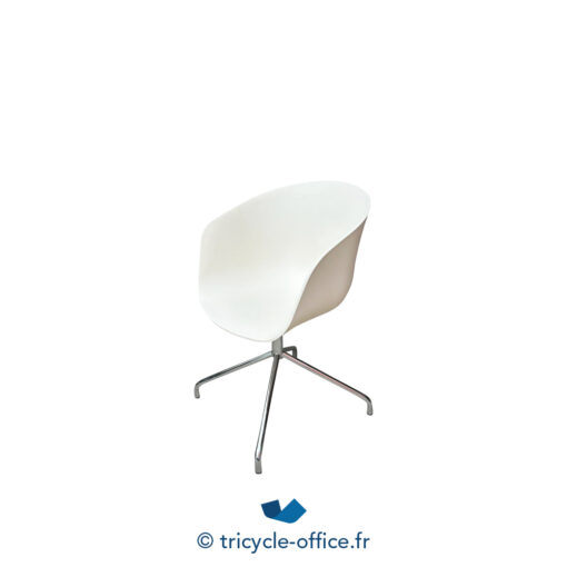Tricycle-Office-mobilier-bureau-occasion-Chaise-visiteur-pivotante-blanche