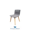 Tricycle-Office-mobilier-bureau-occasion-Chaise-visiteur-tissu-gris-piètement-bois