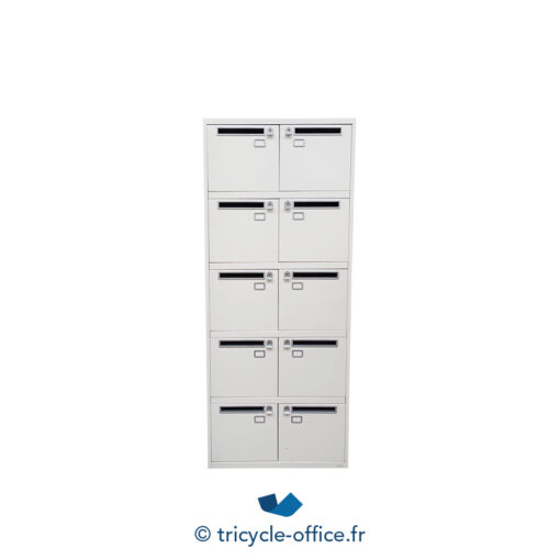 Tricycle-Office-mobilier-bureau-occasion-Casier-blanc-10-cases-195x80x47-cm