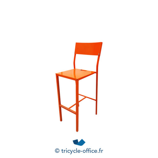 Tricycle-Office-mobilier-bureau-occasion-Chaise-haute-orange-en-métal (2)