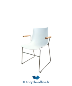 Tricycle-Office-mobilier-bureau-occasion-Chaise-visiteur-GIRSBERGER-blanche-accoudoirs