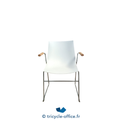 Tricycle-Office-mobilier-bureau-occasion-Chaise-visiteur-GIRSBERGER-blanche-accoudoirs