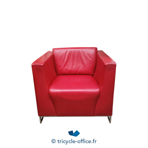 Tricycle-Office-mobilier-bureau-occasion-Chauffeuse-simili-cuir-bordeaux