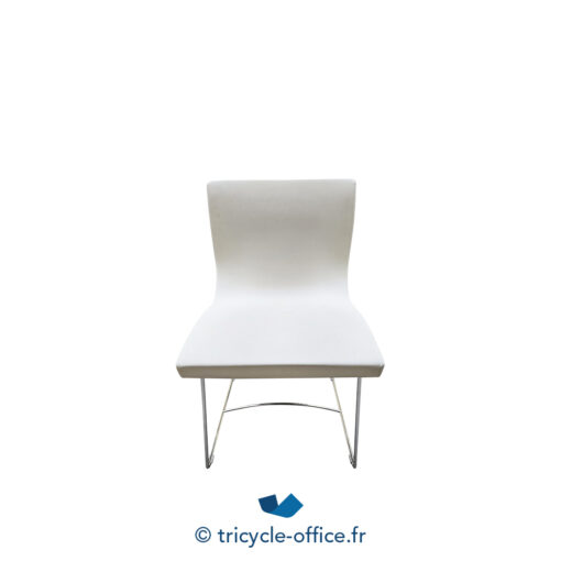 Tricycle-Office-mobilier-bureau-occasion-Chaise-visiteur-LIGNE-ROSET-blanche