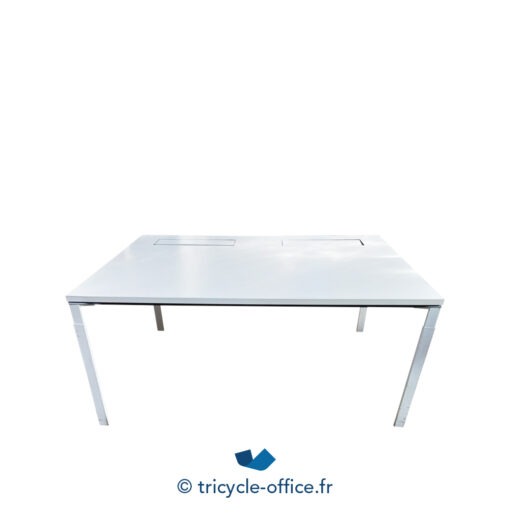 Bureau droit blanc  L 160 x P 100 - Occasion