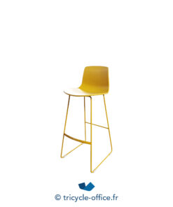 Tricycle-Office-mobilier-bureau-Tabouret-haut-ENEA-Lottus-jaune-pied-luge