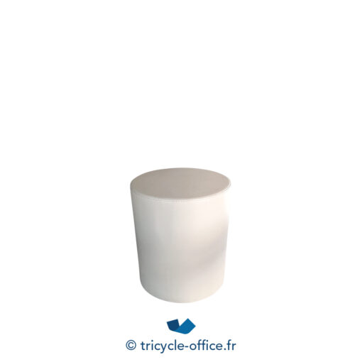 Tricycle-Office-mobilier-bureau-occasion-Pouf-PEDRALI-cuir-blanc