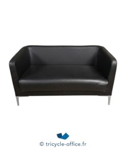 Canapé SEGIS 2 places cuir noir – Occasion