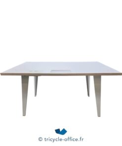 Bureau droit bois blanc 144x80 cm