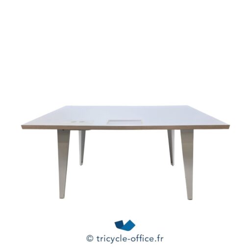 Bureau droit bois blanc 144x80 cm